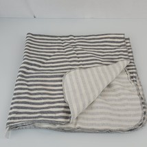 Gerber Gray White Stripe Cotton Flannel Baby Boy Blanket Receiving Swaddle - £27.45 GBP