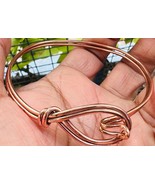 Copper Bangle Bracelet, Hook And Loop Clasp, Closed Thick Copper Wire, B... - $745.92 MXN