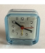 VINTAGE PANDA TRAVEL QUARTZ ALARM MANTLE CLOCK BLUE JAPAN 2.5x2.5 - $11.70 CAD