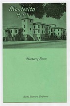 Montecito Hotel Menu Monterey Room Santa Barbara California 1930&#39;s - £195.67 GBP