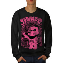 Wellcoda Sinner Teddy Ted Bear Mens Sweatshirt, Psycho Casual Pullover Jumper - £24.11 GBP+