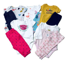 Carter&#39;s Baby Girl Size 3M 10 Pieces Bodysuits &amp; Leggings 5 Matching Cot... - £12.73 GBP