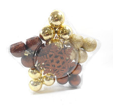 24 Count Plastic Gold  and Brown Christmas Ornament Set by Target - £5.84 GBP