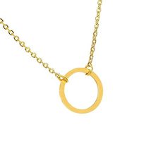 Dainty Small Eternity Karma Necklace Friendship Gift Simple Round Circle Charm C - £18.69 GBP