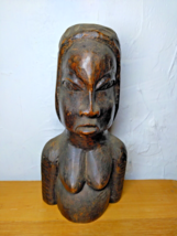 Tribal Nude Breast Bust Female African Jamaica Sculpt Handmade Rosewood Abstract - £23.56 GBP