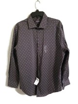 Van Heusen Men&#39;s Size XL Carbon Grey Flex Collar Slim Fit Stretch Dress Shirt - £20.02 GBP