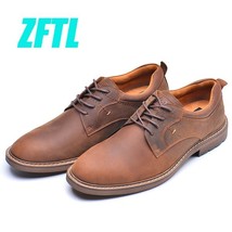 NEW men&#39;s dress shoes Leather handmade Men&#39;s Casual tooling Big Size Lace-up sho - £83.18 GBP