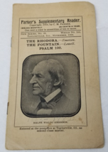 Parker&#39;s Supplemental Reader 1904 Booklet Emerson Lowell Psalm 100 Taylo... - $15.15