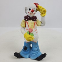 Vintage 1990s Circus Clown UCCC Taiwan Figurine 6 Inch Ceramic Hand Painted - $8.60