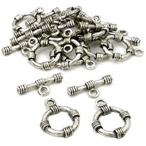 Bali Toggle Clasps Antique Silver Plated Part Approx 12 - £6.01 GBP