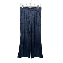 Juicy Couture Womens Blue Cropped Velour Wide Leg Pant Size Medium Regal Blue - £14.38 GBP