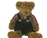 Fitzsimmons Teddy Bear Brown Red Plaid Shirt and Brown Overalls Plush Avon - $29.65