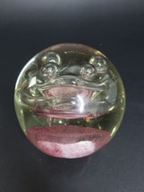 Premium Quality Hand Blown Art Glass Paper Weight PINK Swirl Tear Drop Hand Made - £28.99 GBP