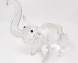 Vtg Shannon Crystal Designs Ireland Faceted Clear 6&quot; Elephant Figurine T... - $34.99