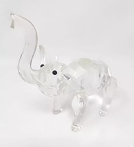 Vtg Shannon Crystal Designs Ireland Faceted Clear 6&quot; Elephant Figurine Trunk Up - £27.51 GBP