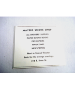 1972 Ad Mayers Smoke Shop, 318 E. State St. Next to Strand Theater, Itha... - $10.96 CAD