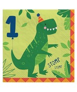 1st Birthday Happy Dinosaur Dino-Mite Lunch Napkins Party Supplies 16 Count - $9.69 CAD