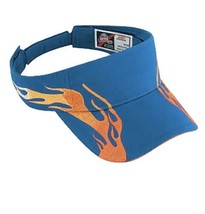 New Blue Gold Flame Fire Pattern Sun Visor Cap Adjustable Skate Curved Biker - £8.28 GBP