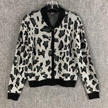 Tribekka 44 Sweater Women&#39;s Petite Medium Full Zip Knitted Gray PM Acryl... - $14.24