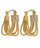 Multi Rope Cz Dangle Earrings Stainless Steel - $41.62 CAD