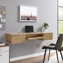 Oak Modway Render 60&quot; Wall-Mount Office Desk From The Mid-20Th Century. - £249.57 GBP