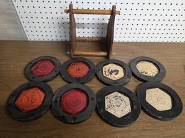 VTG shuffleboard pucks With Caddy 6 In Set Of 8 CIN. TI. O. PLASTIC MOLD... - $50.00