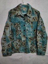 Company Collection Womens Shirt Jacket Size 14 Polyester Teal Brown - £8.57 GBP