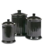 Simsbury Ceramic Canister Set of 3 in Black by Omni Housewares - $98.79