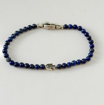 David Yurman 925 Sterling Silver Lapis Beads Hamsa Hand Men&#39;s Bracelet 8&quot; - $11,083.18 MXN