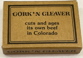 Vintage Matchbox Cover Cork’N Cleaver in Colorado  Beef &amp; Booze  gmg no matches - £9.66 GBP