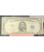 1953 Silver Cert $5 Dollar Blue Seal Note # E28515522A - $645.53 MXN
