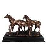 Large 15&quot; Western Equine Beauty Three Horses Bronze Electroplated Resin ... - $237.85 CAD