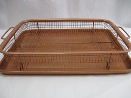 Copper Crisping Basket Tray Set Air Fry Crisper Cookie Sheet - £15.45 GBP