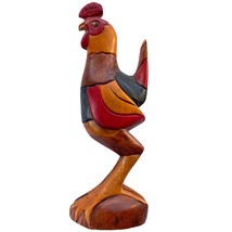Vintage Hand Carved Wood Painted Rooster Chicken Figure Folk Art Primitive - £38.94 GBP