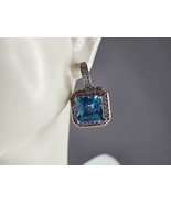 Womens Estate Sterling Silver Aqua Stud Earrings 11.7g E3486 - $83.21 CAD