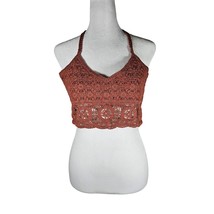 Free People Sydney Canyon Sunset Terra Cotta Crochet Bralette Shirt Size... - $23.88