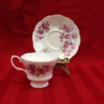 Royal Albert Chelsea Shape Roses On White Fine Bone China Tea Cup And Sa... - $16.72