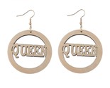  round wooden hollow letter queen drop earrings african wood chip pendant earrings thumb155 crop
