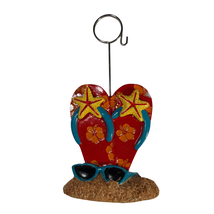 Beach Flip Flop Resin Photo/Memo Holder with Metal Clip 5.25in - $10.12