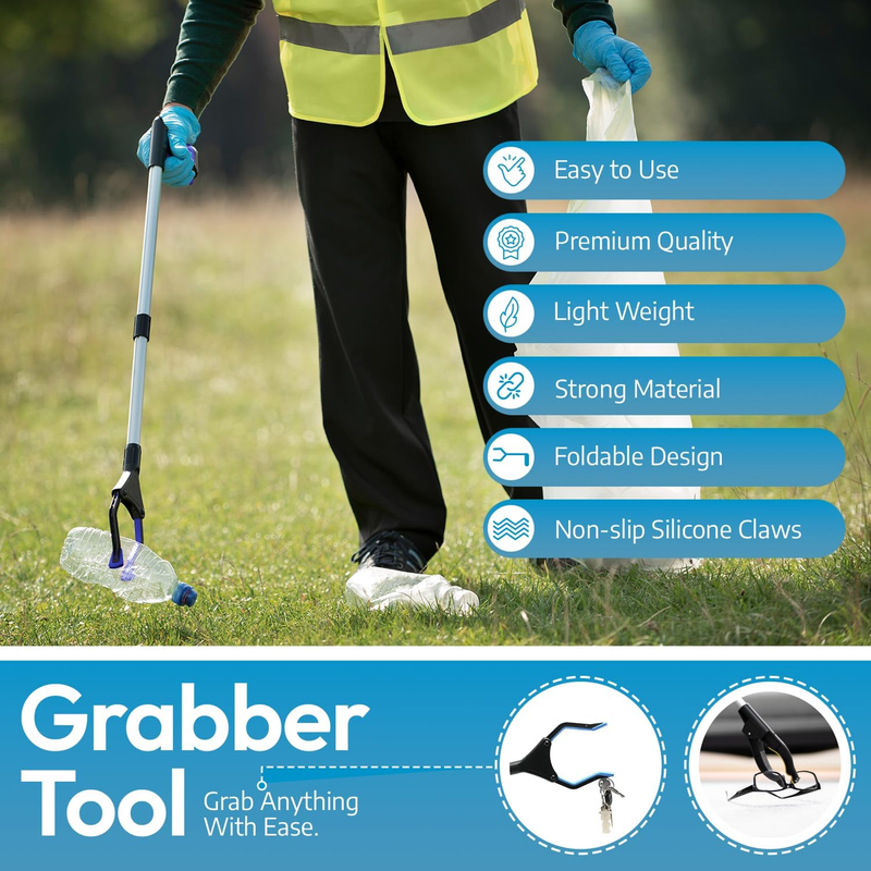 2024 Upgrade Powergrip T9, Grabber Reacher Tool, Wide Jaw, Foldable, Steel Cable Item image 6