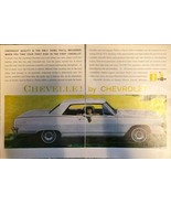 Chevelle 2 page ad white wedding 64 chevrolet-1963 Vintage Print Ad - $10.93