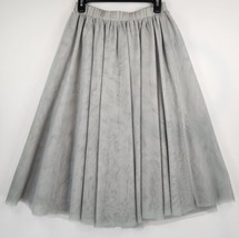 Tantrum Skirt Womens Medium Gray Fit Flare Pleated Elastic Waist Lined Midi - £31.13 GBP