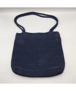 The Sak Purse Crochet Navy Blue Bag Hobo Snap Close Double Strap Zip Poc... - $16.63 CAD