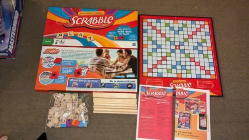 SCRABBLE Crossword Family Board Game By Hasbro W/ Power Tiles Complete - $16.42