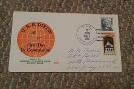 000 USS Dixon 1971 Fist Day Commission Envelope Postmark Geneal Dynamics - £6.27 GBP
