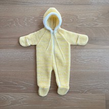 Vintage Sterncraft Baby Hooded Pram Yellow White Striped 0-3 mos Doll Cl... - £14.93 GBP