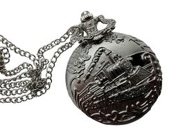 Steam Train Inspired Pocket Watch with Victorian Fantasy Medal Design - $32.51 CAD