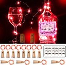 12 Packs 20 LED Wine Bottle Lights with Cork Red Fairy String Lights Battery Ope - £26.62 GBP