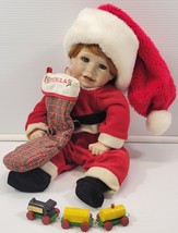 *R7) 1992 The Hamilton Collection Santa&#39;s Little Helper Nicholas Porcelain Doll - £15.57 GBP