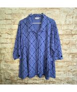 Habitat Laglenlook Blue Button Front Top Size Large - $544.63 MXN